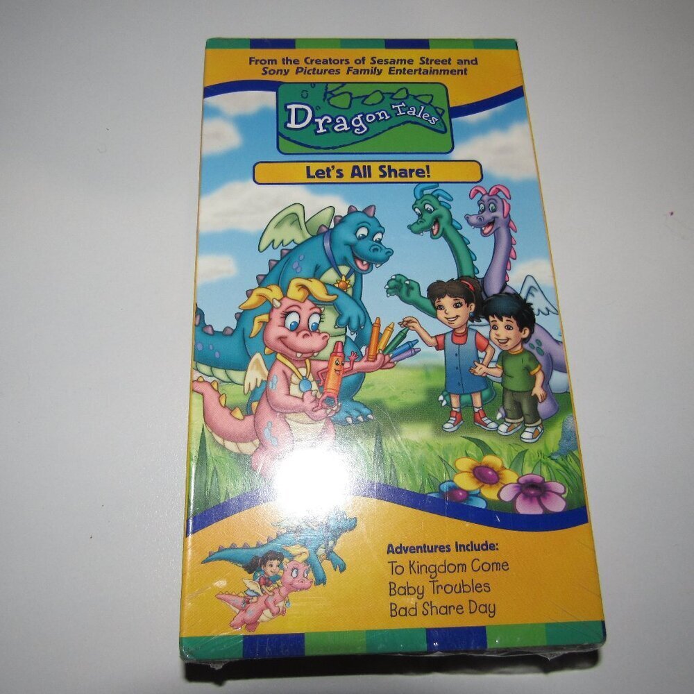 Dragon Tales VHS Let’s All Share! Columbia TriStar Sesame Workshop 2000 Kids